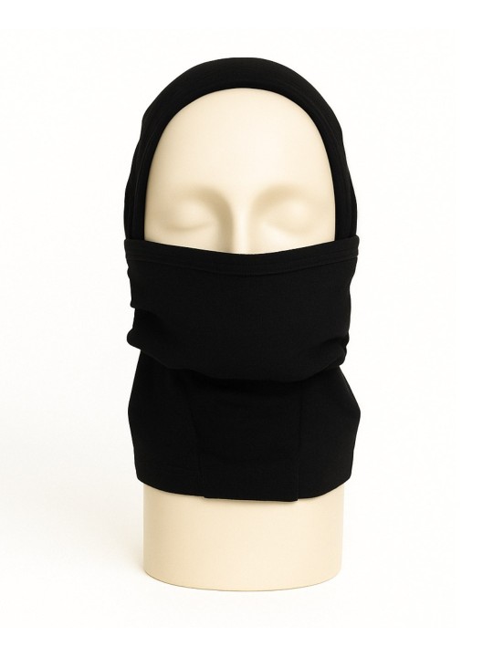 Balaclava negra para motociclista con dos modos de uso