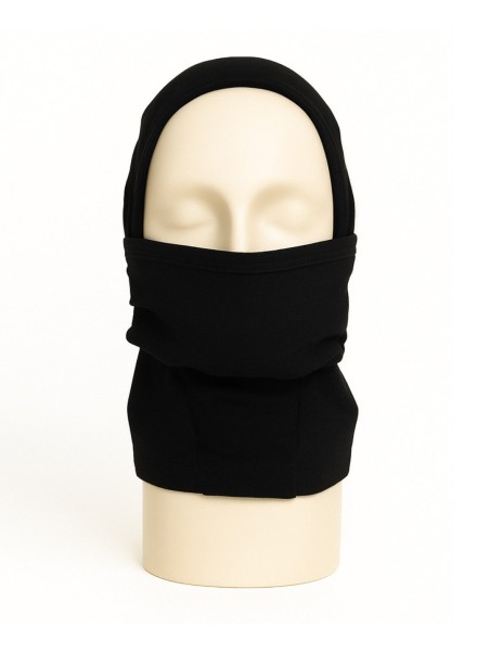 Balaclava negra para motociclista con dos modos de uso