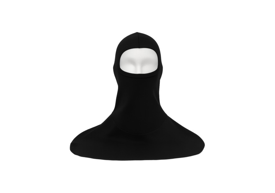 Balaclava negra con pechera para motociclista