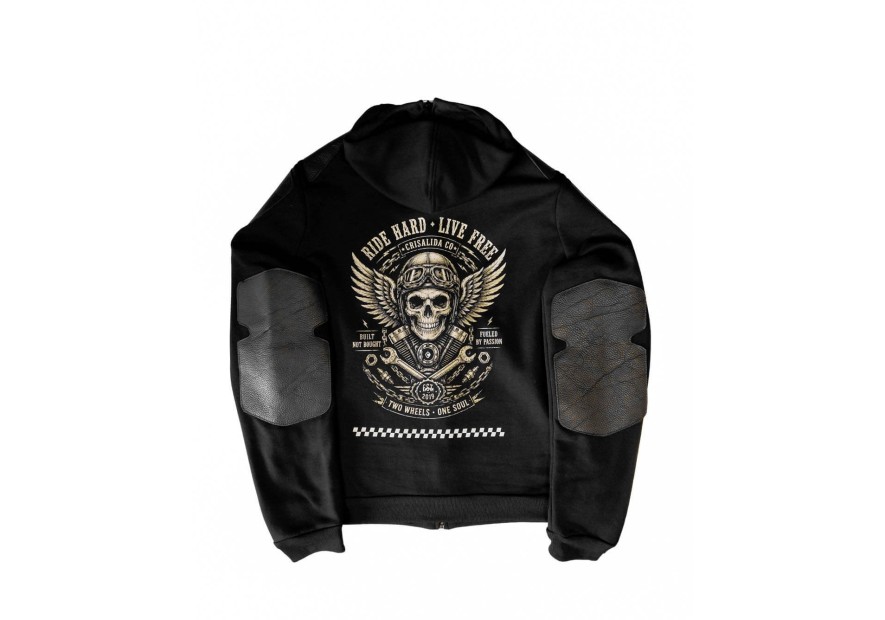 Sudadera Biker Con Refuerzos De Piel | Crisalida