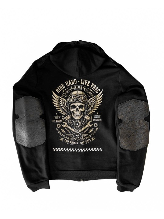 Sudadera Biker Con Refuerzos De Piel | Crisalida