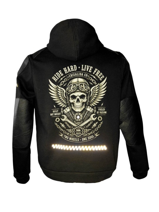 Sudadera Biker Con Refuerzos De Piel | Crisalida