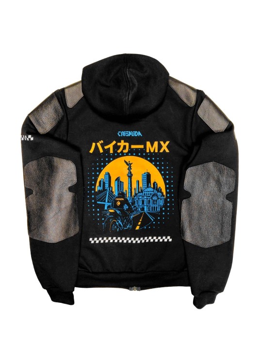 Sudadera Biker Con Refuerzos De Piel | Crisalida