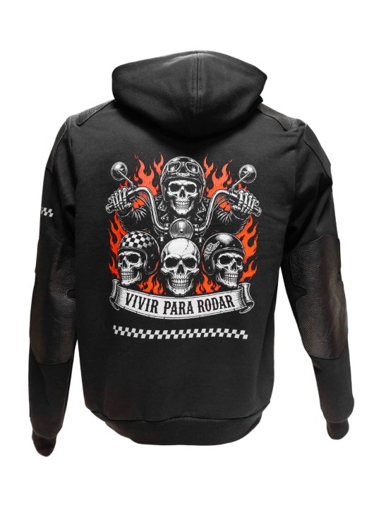 Sudadera Biker Con Refuerzos De Piel | Crisalida