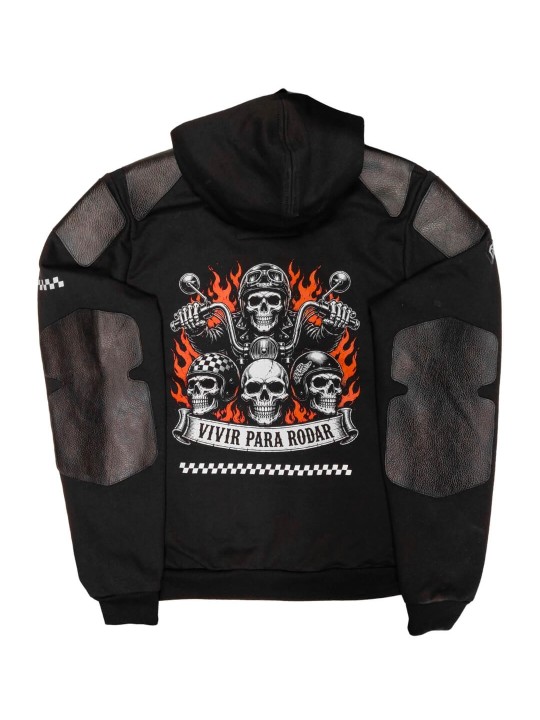 Sudadera Biker Con Refuerzos De Piel | Crisalida
