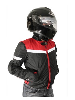 Chamarra para motociclista mujer con protecciones y reflejante